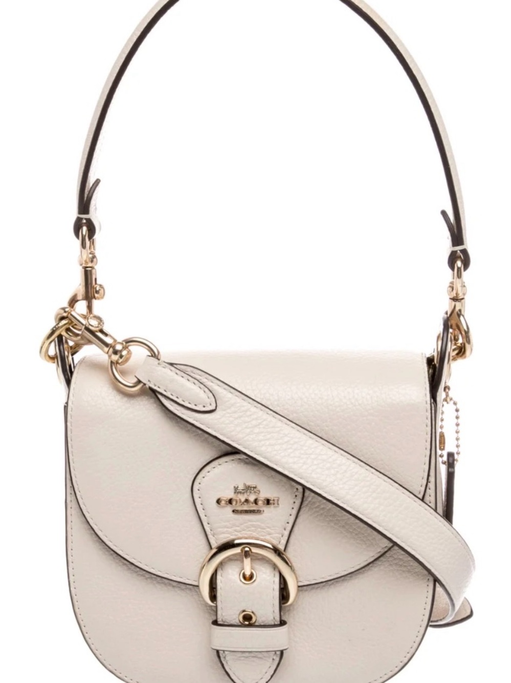 Coach Kleo Pebbled Leather Small Saddle Shoulder Bag Gold Hardware *like new*